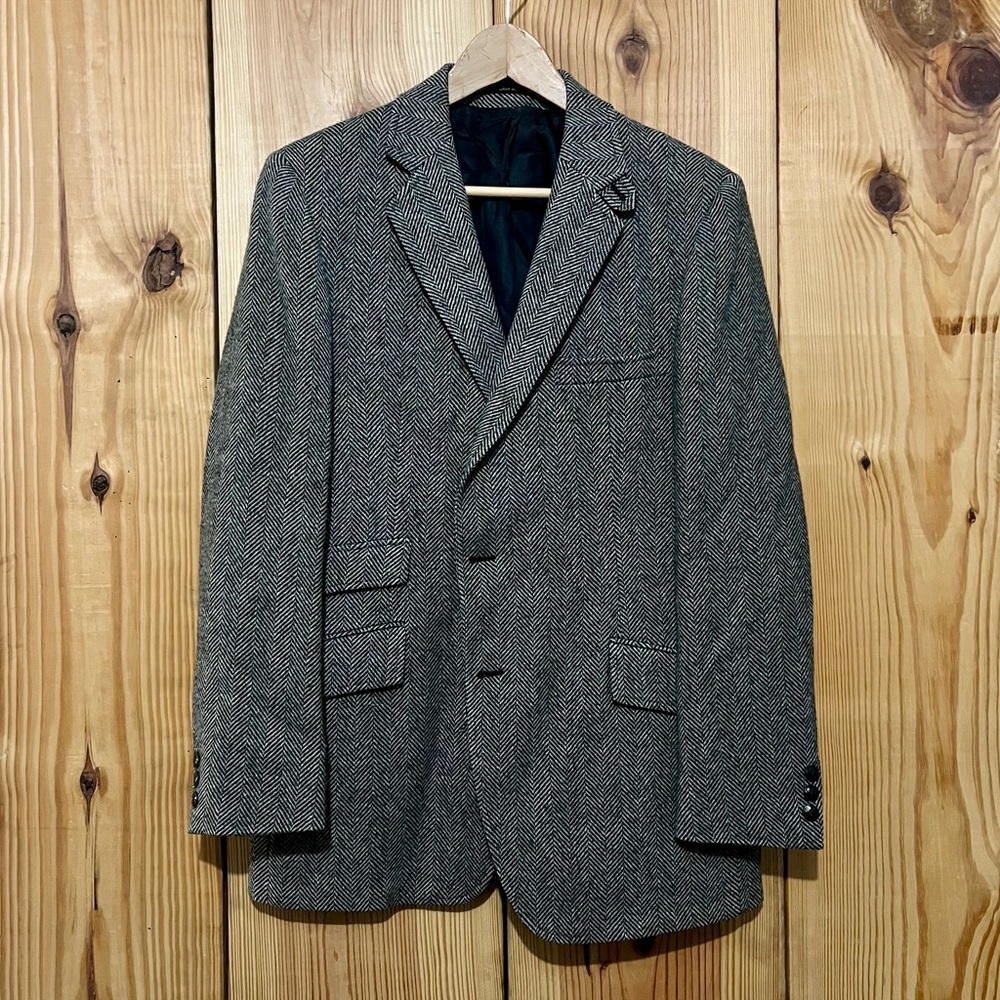 Vintage Richman Brothers Wool Herringbone Blazer Size 42L